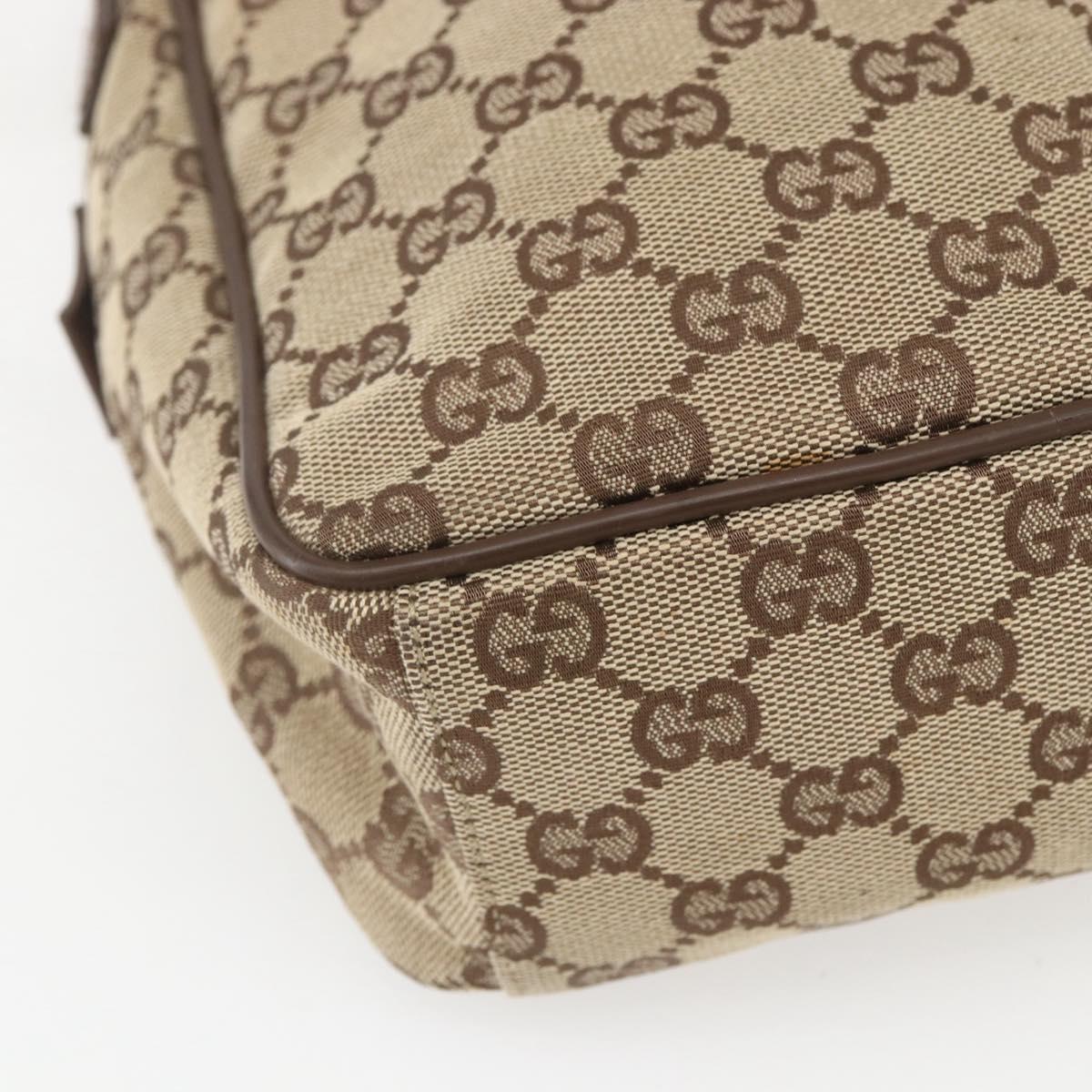 GUCCI GG Canvas Shoulder Bag Beige Silver 018 1612 Auth 154191