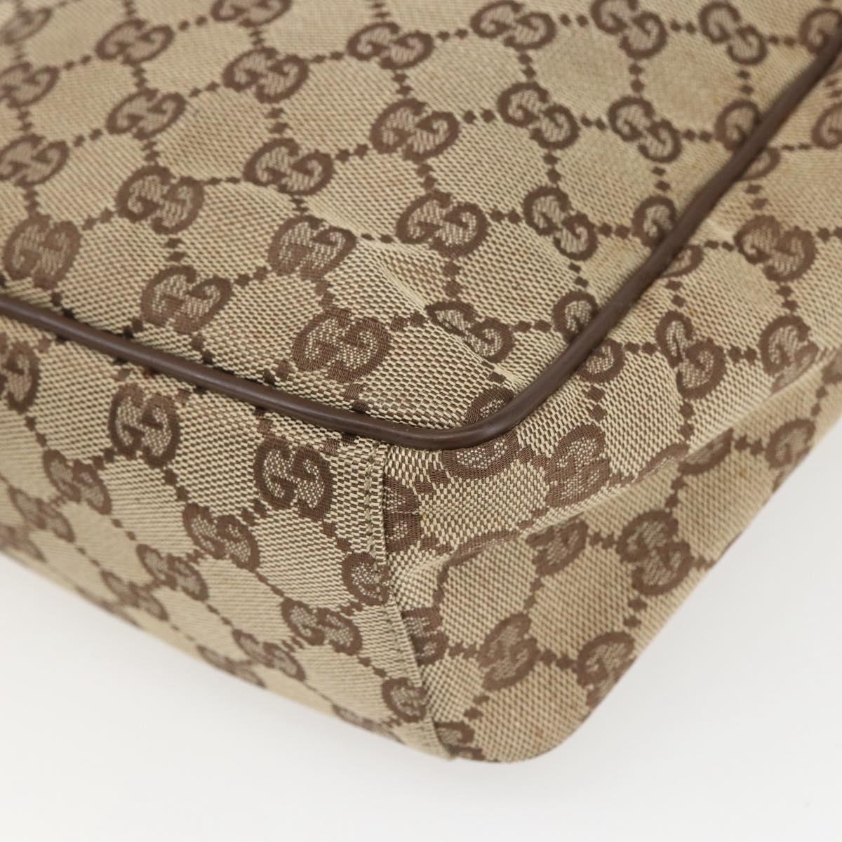 GUCCI GG Canvas Shoulder Bag Beige Silver 018 1612 Auth 154191