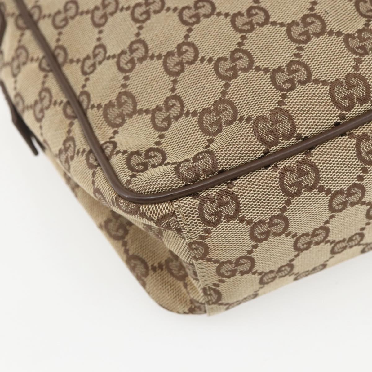 GUCCI GG Canvas Shoulder Bag Beige Silver 018 1612 Auth 154191