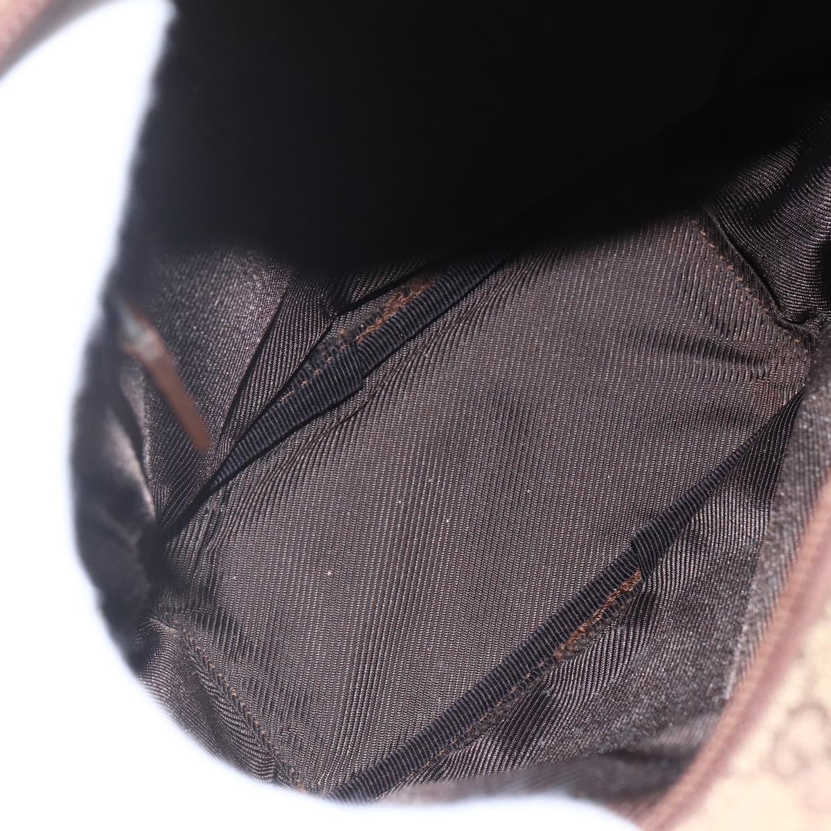 GUCCI GG Canvas Shoulder Bag Beige Silver 018 1612 Auth 154191