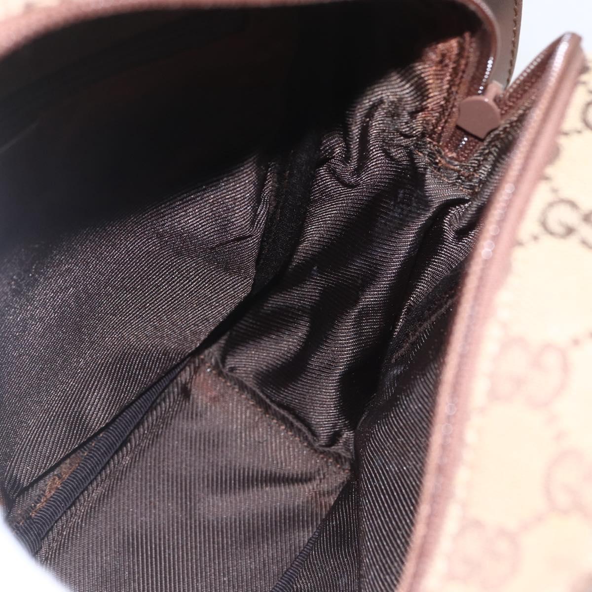 GUCCI GG Canvas Shoulder Bag Beige Silver 018 1612 Auth 154191