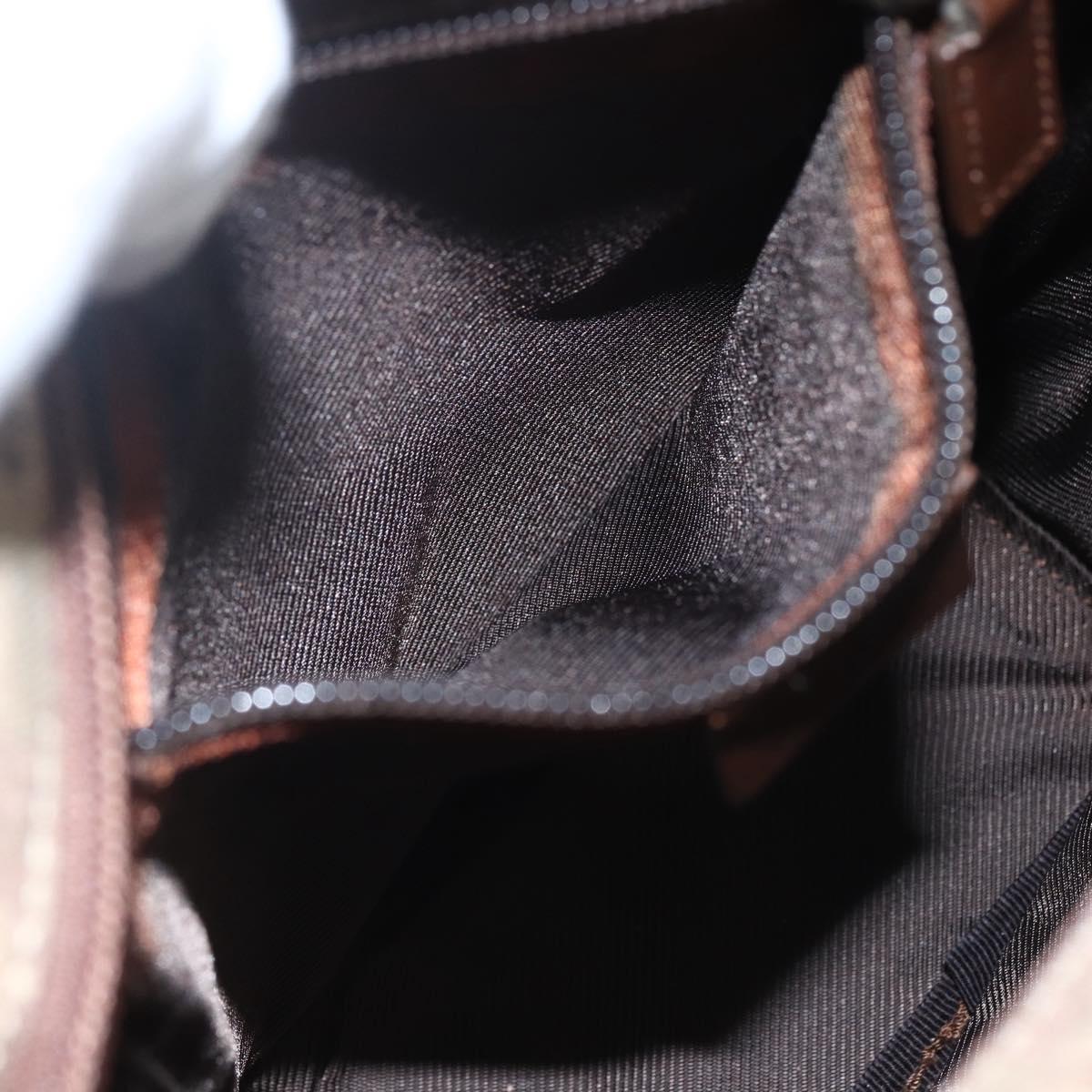 GUCCI GG Canvas Shoulder Bag Beige Silver 018 1612 Auth 154191