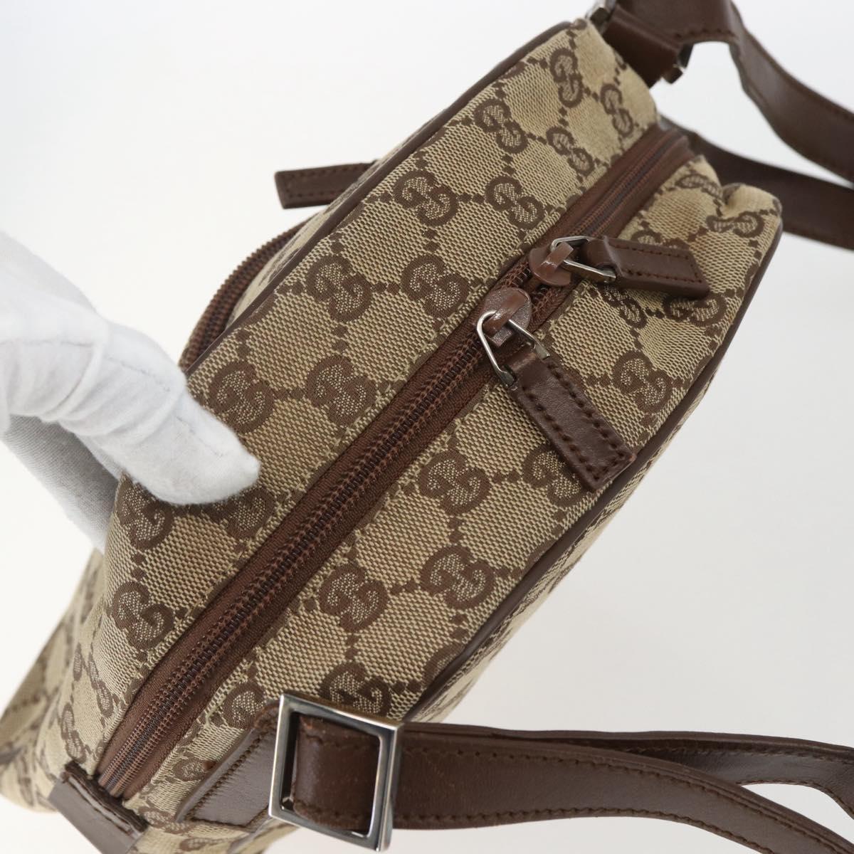 GUCCI GG Canvas Shoulder Bag Beige Silver 018 1612 Auth 154191