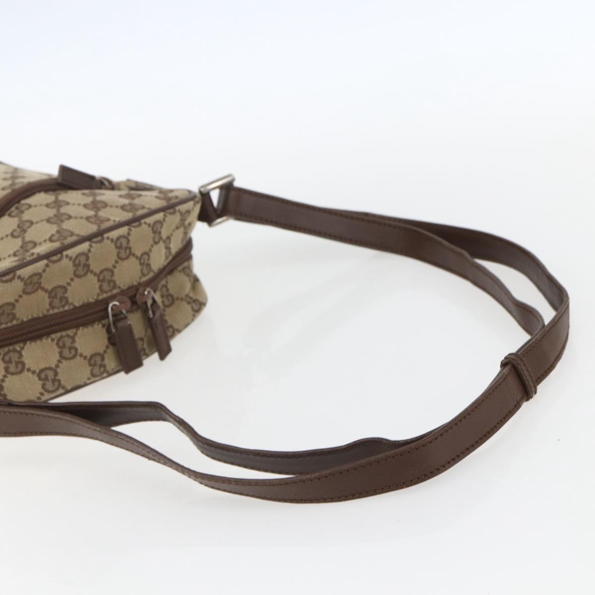 GUCCI GG Canvas Shoulder Bag Beige Silver 018 1612 Auth 154191