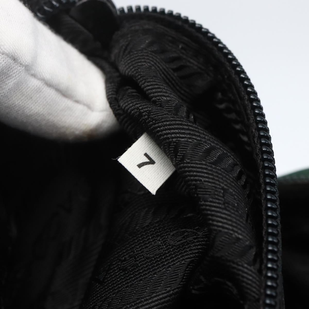 PRADA Hand Bag Nylon Green Silver Auth 154193