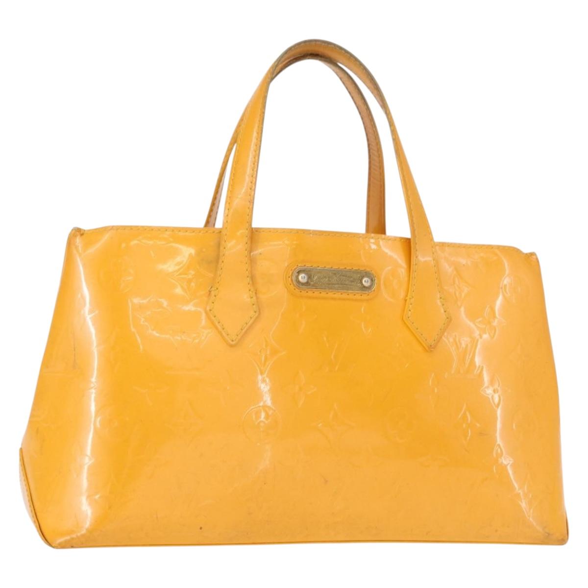 LOUIS VUITTON Monogram Vernis Wilshire PM Bag Jaune Passion M91725 Auth 154194