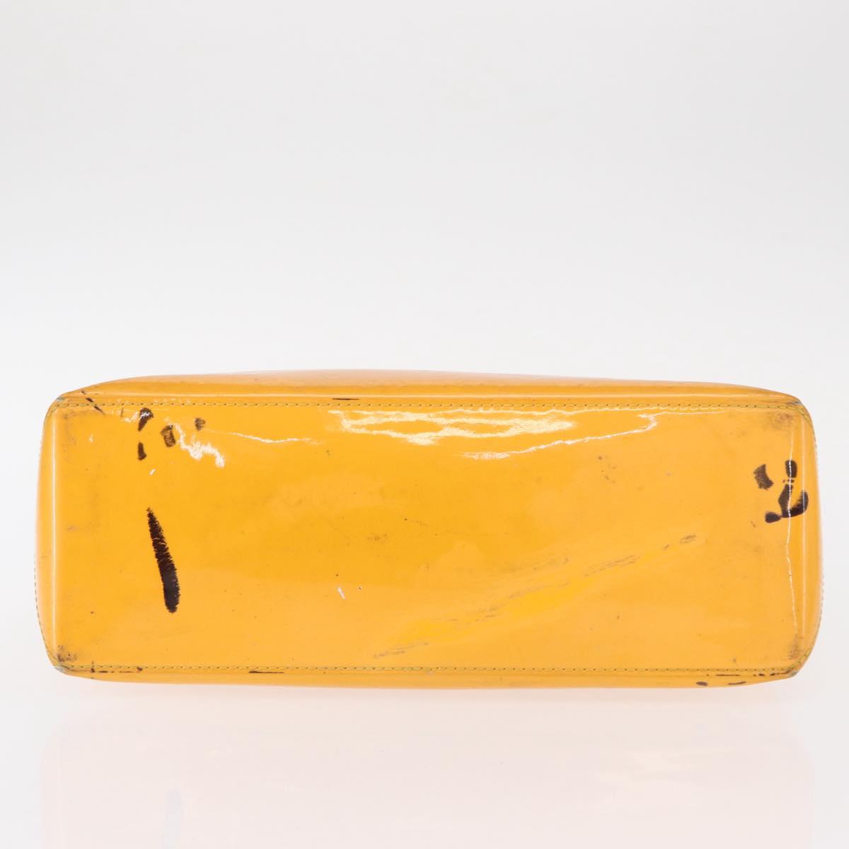 LOUIS VUITTON Monogram Vernis Wilshire PM Bag Jaune Passion M91725 Auth 154194