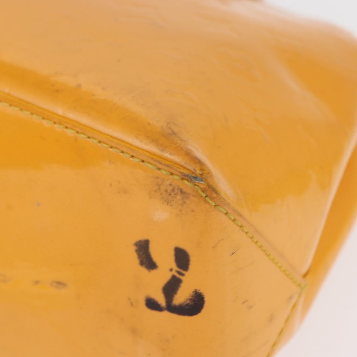 LOUIS VUITTON Monogram Vernis Wilshire PM Bag Jaune Passion M91725 Auth 154194