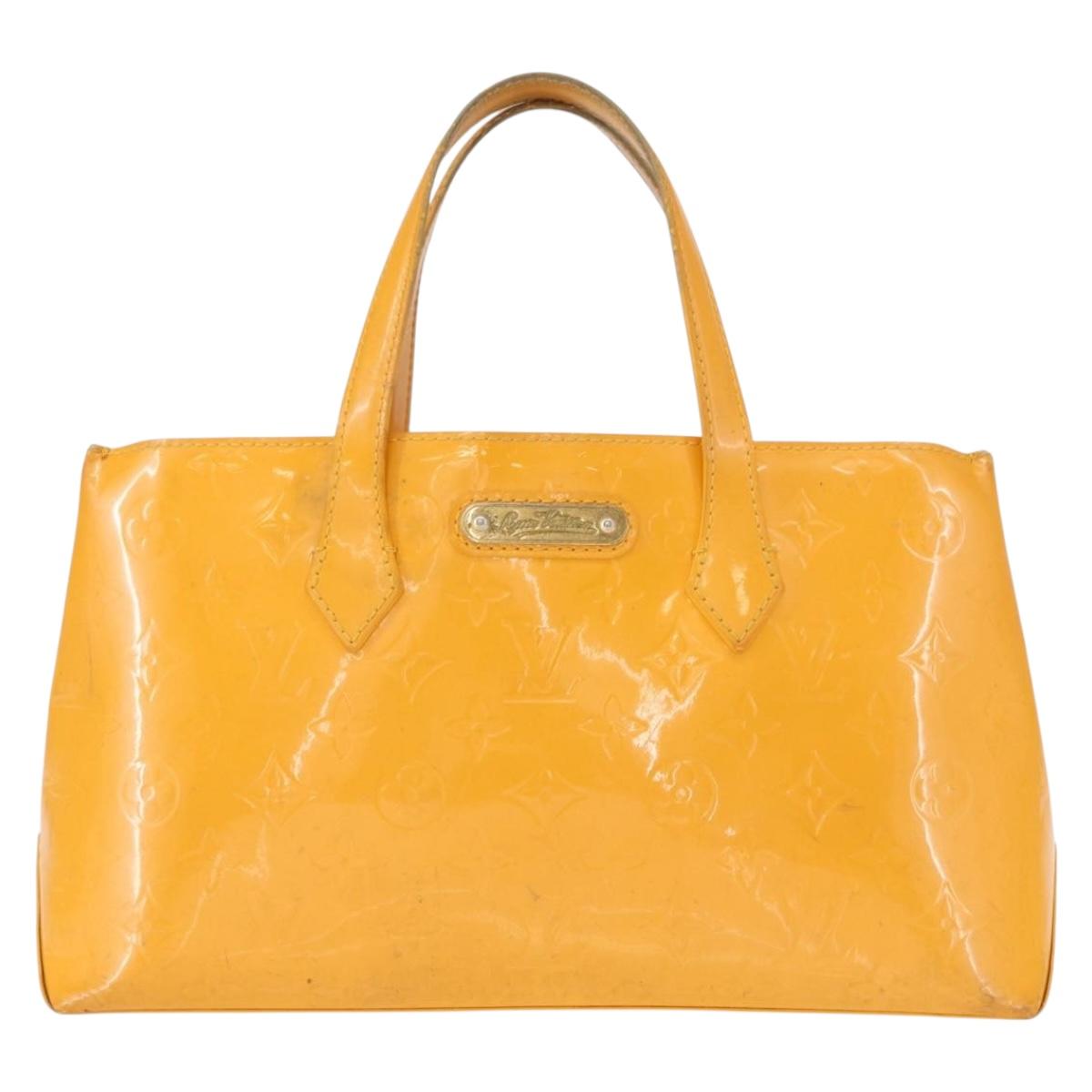 LOUIS VUITTON Monogram Vernis Wilshire PM Bag Jaune Passion M91725 Auth 154194