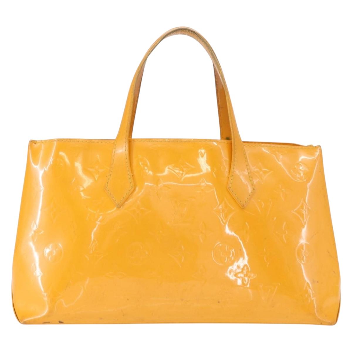 LOUIS VUITTON Monogram Vernis Wilshire PM Bag Jaune Passion M91725 Auth 154194