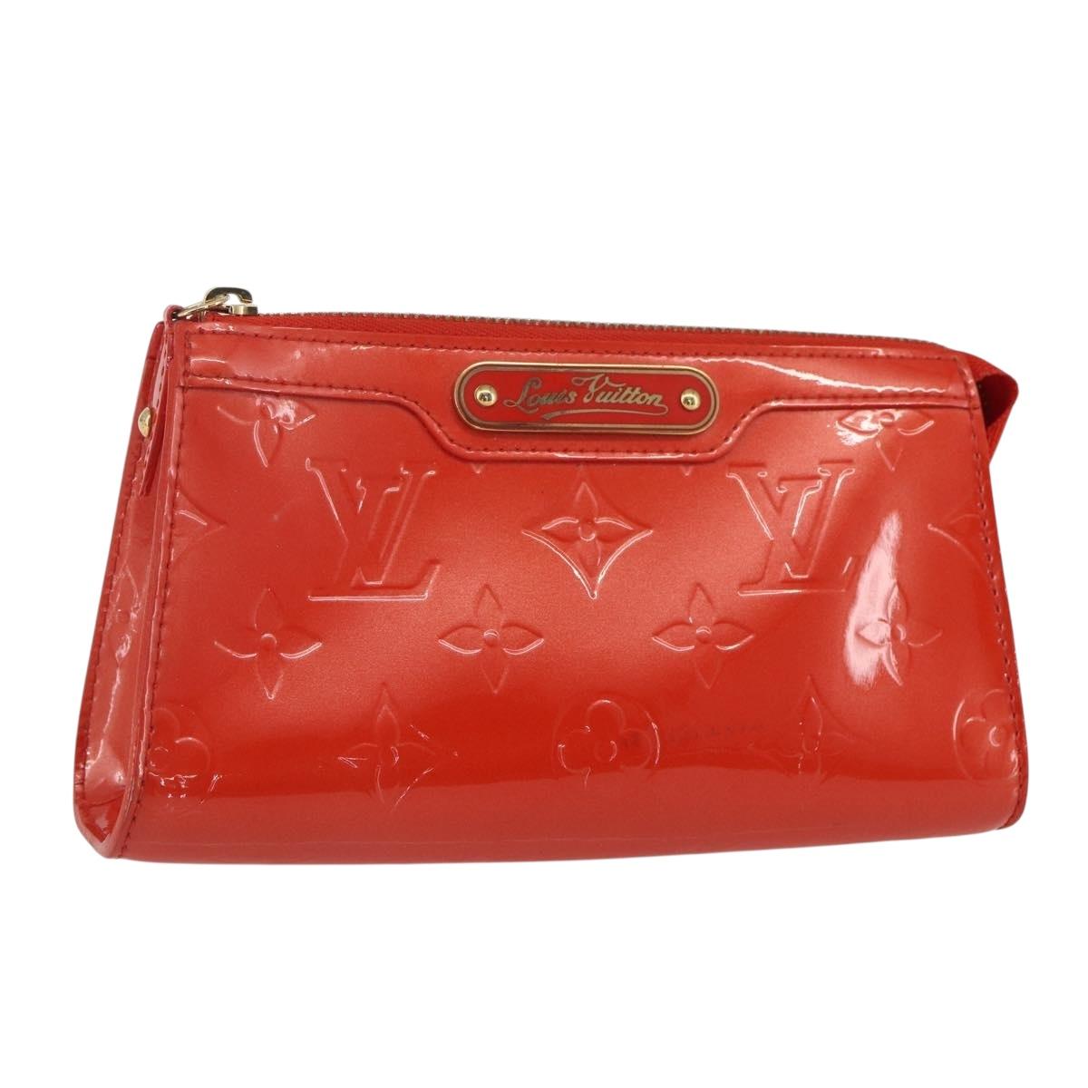 LOUIS VUITTON Monogram Vernis Trousse Pouch Orenge Sunset M93648 LV Auth 154200