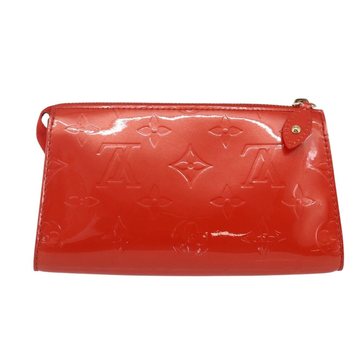 LOUIS VUITTON Monogram Vernis Trousse Pouch Orenge Sunset M93648 LV Auth 154200