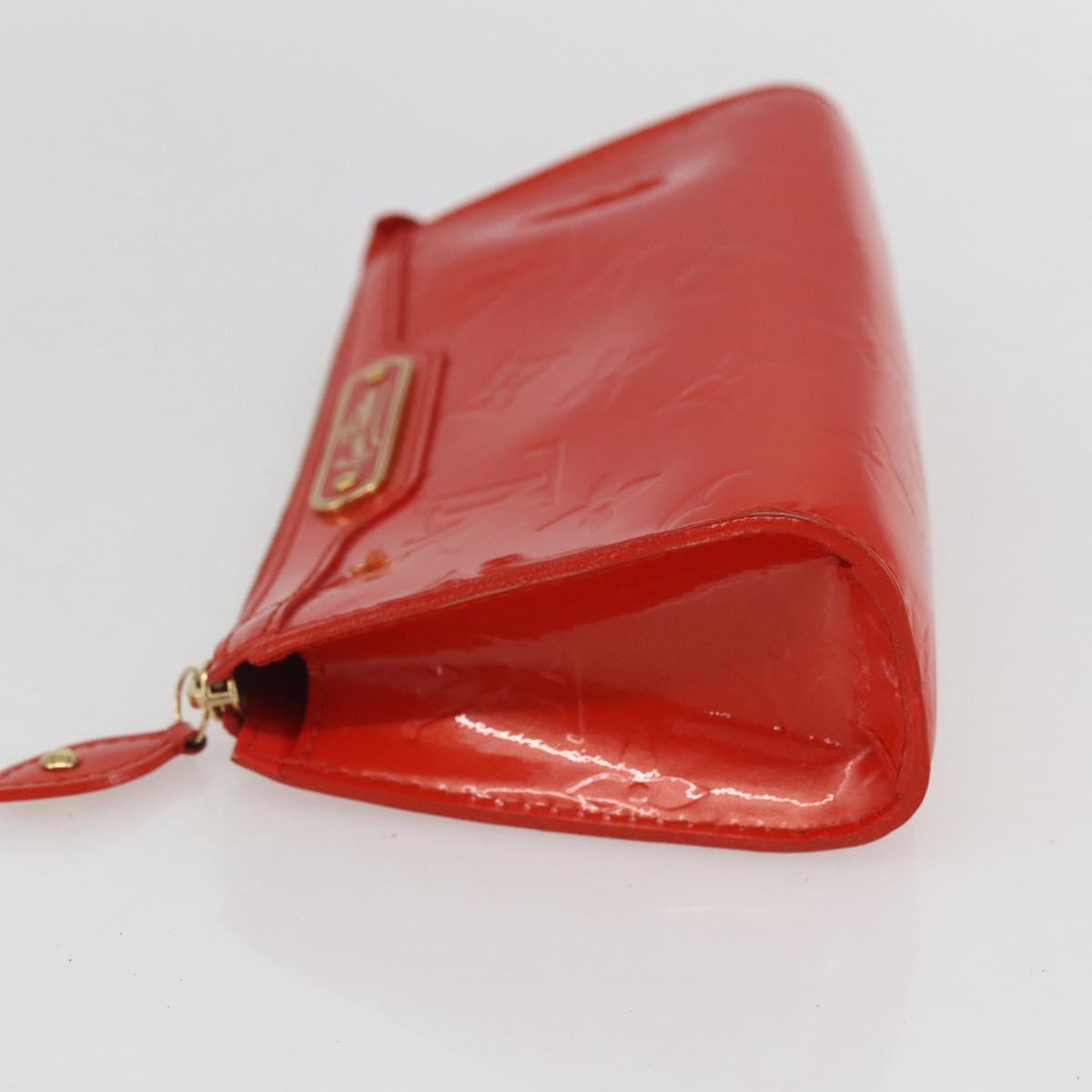 LOUIS VUITTON Monogram Vernis Trousse Pouch Orenge Sunset M93648 LV Auth 154200