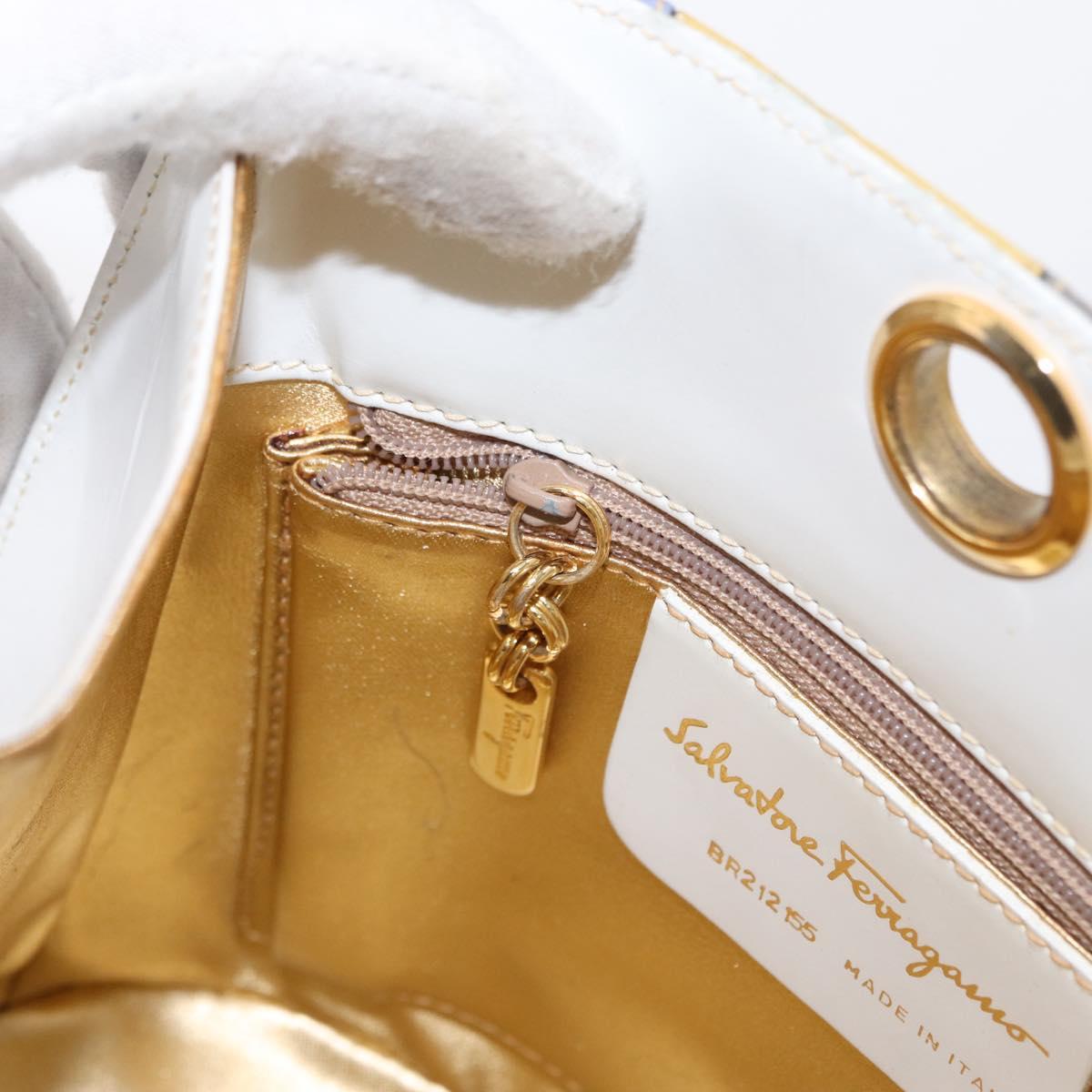 Salvatore Ferragamo Shoulder Bag Leather Multicolor Gold Auth 154202