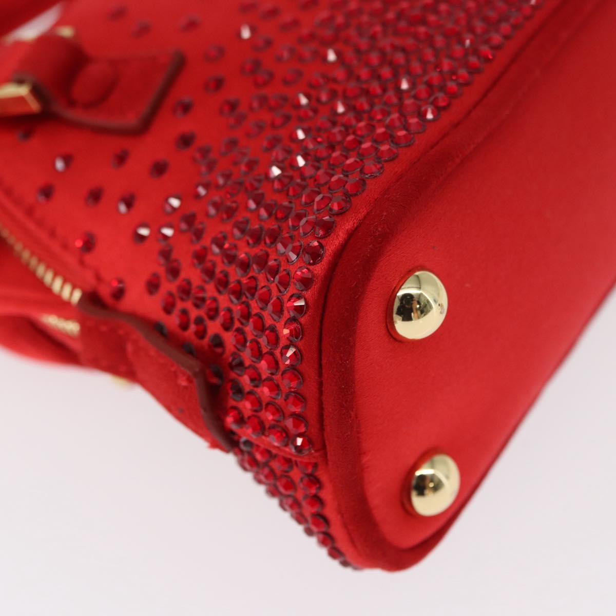 Maison Margiela 5AC Shoulder Bag Satin Red Gold Auth 154203M