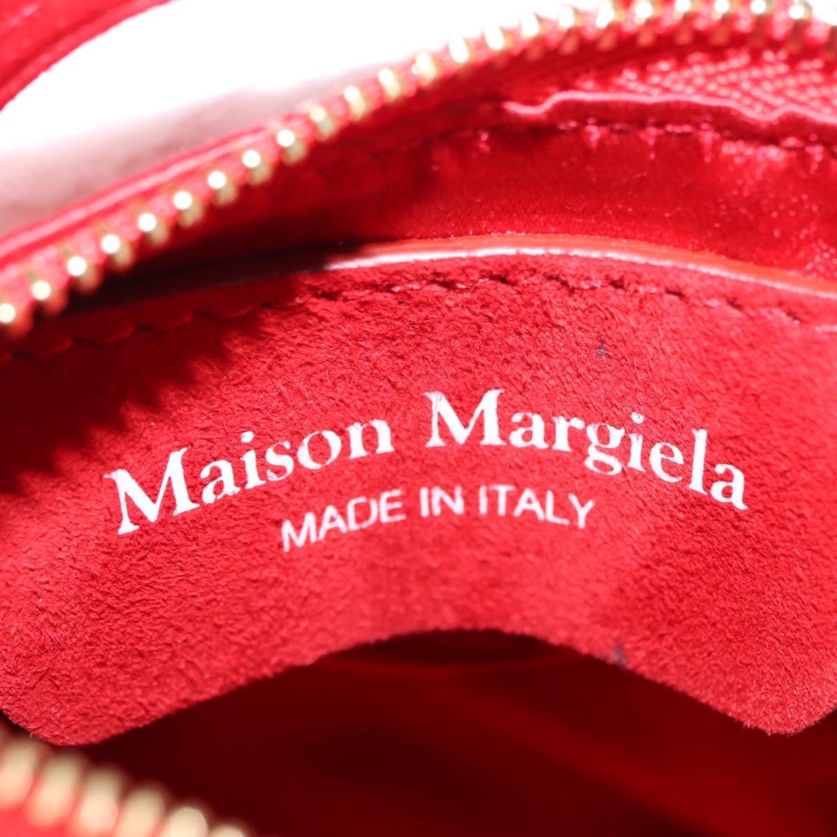Maison Margiela 5AC Shoulder Bag Satin Red Gold Auth 154203M