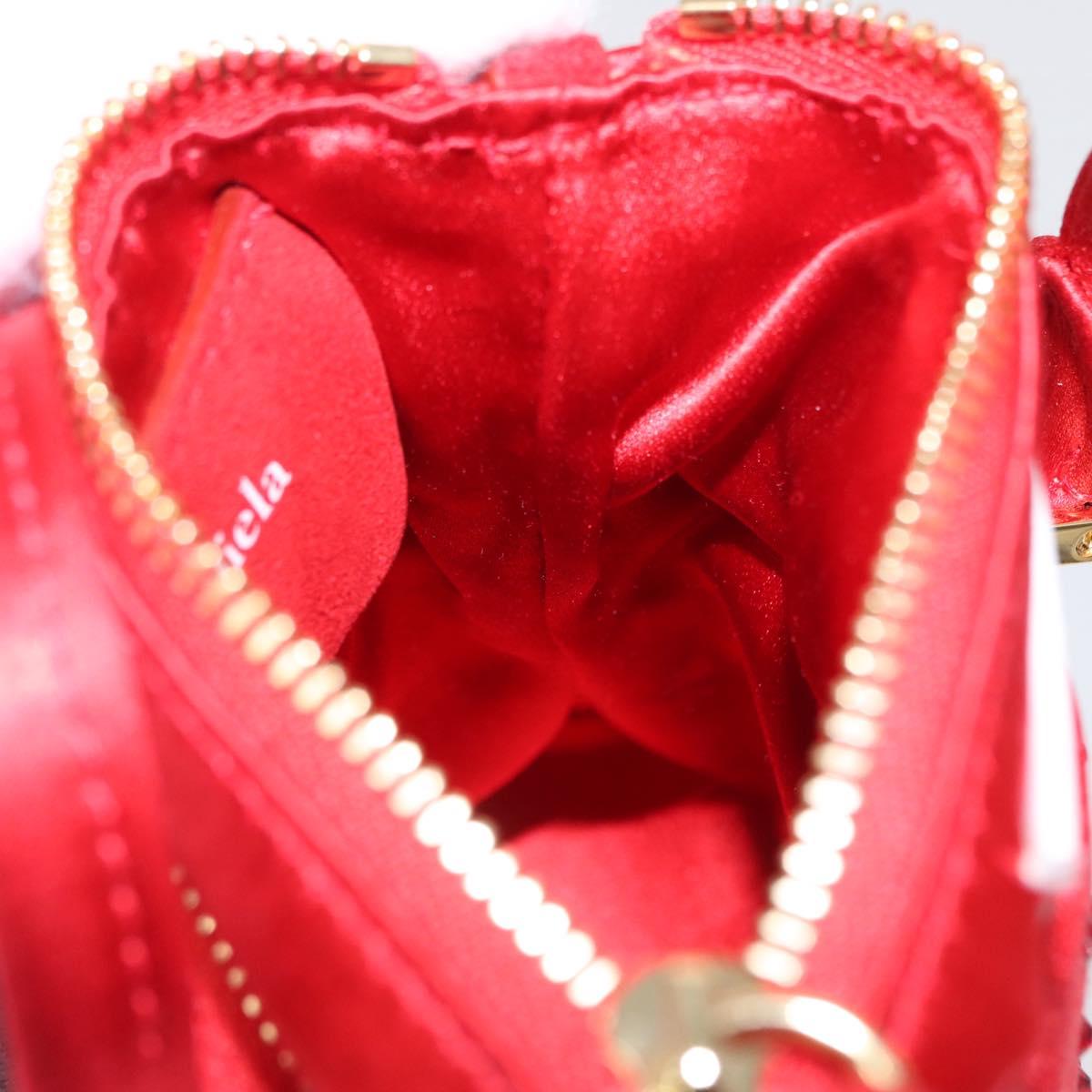 Maison Margiela 5AC Shoulder Bag Satin Red Gold Auth 154203M