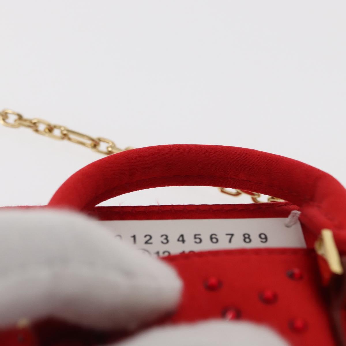 Maison Margiela 5AC Shoulder Bag Satin Red Gold Auth 154203M