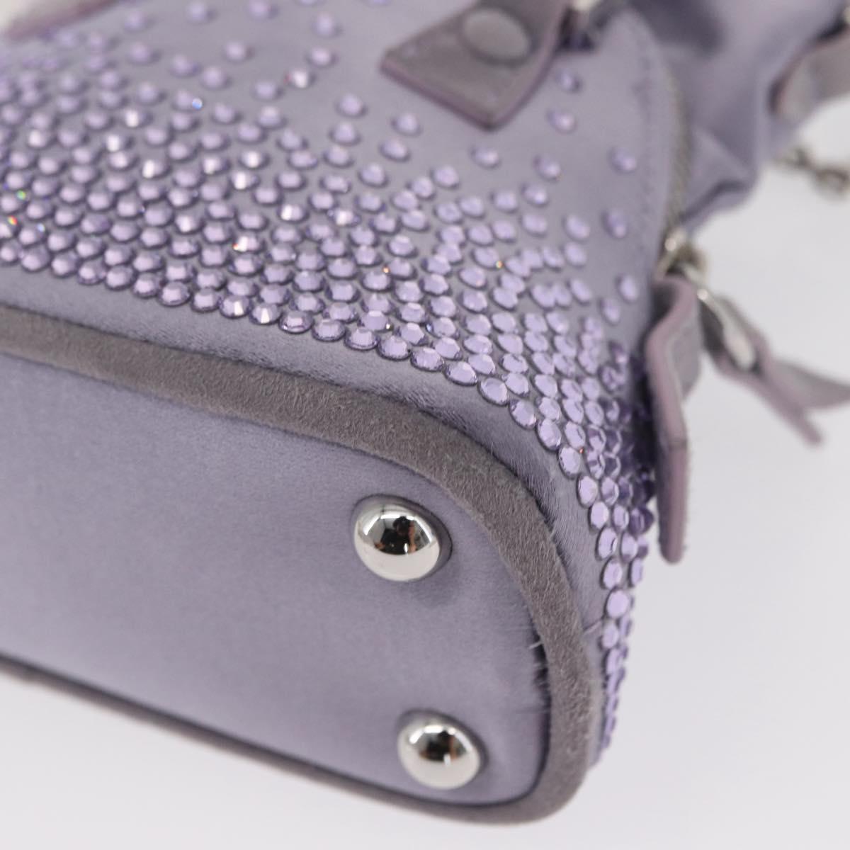 Maison Margiela 5AC Shoulder Bag Satin Purple Silver Auth 154204M
