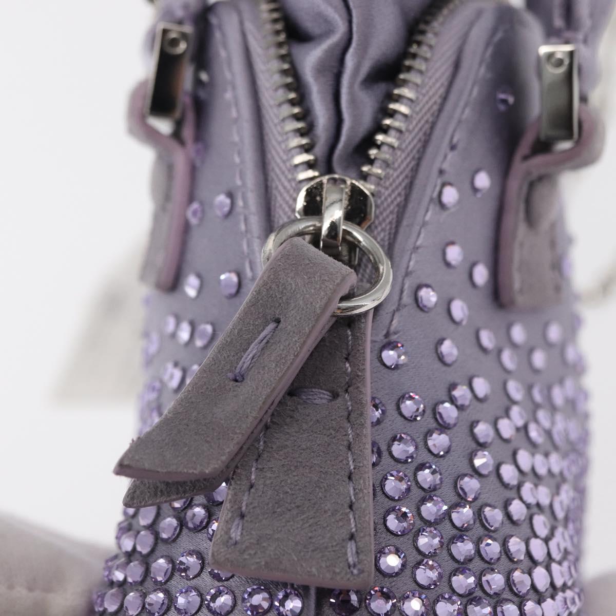 Maison Margiela 5AC Shoulder Bag Satin Purple Silver Auth 154204M