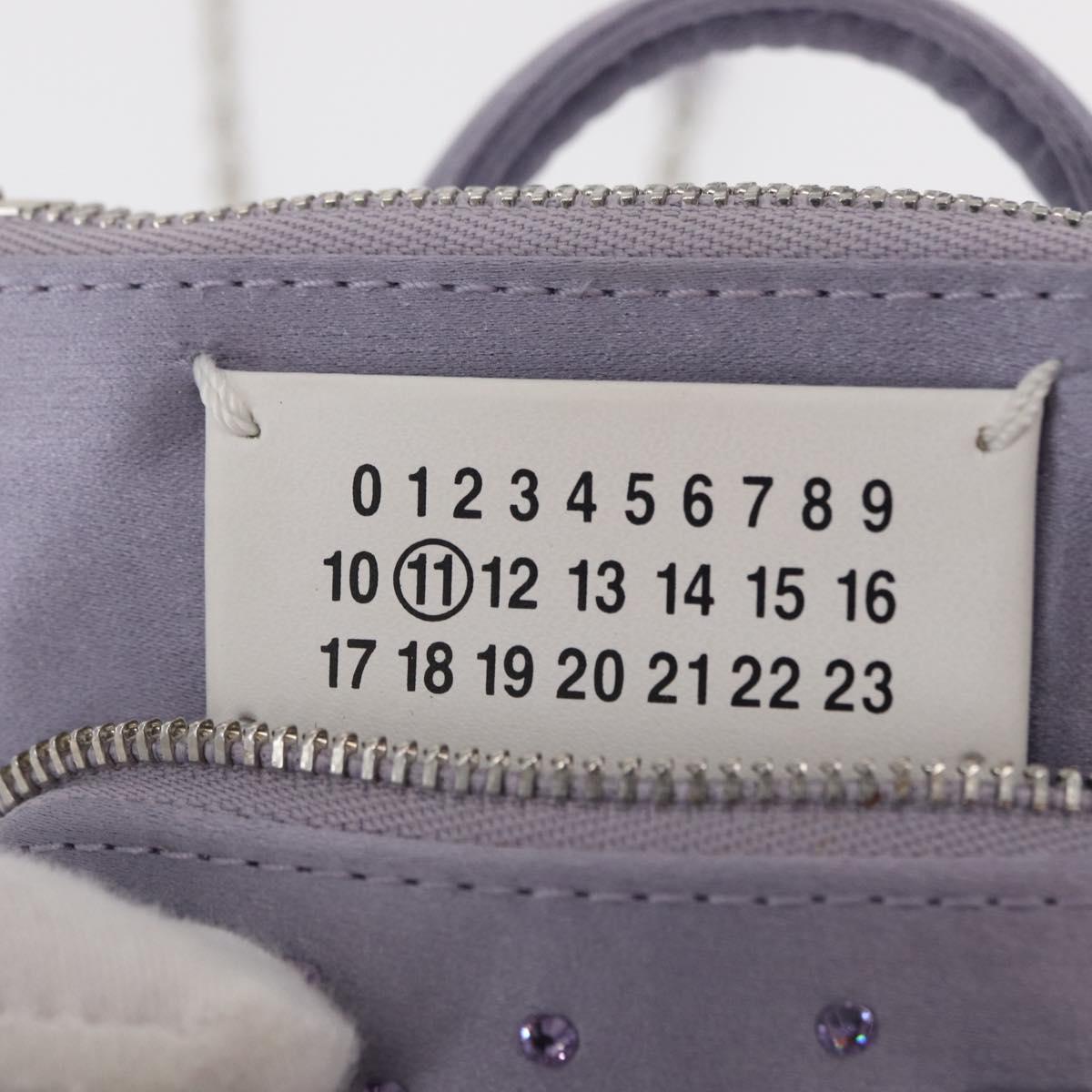Maison Margiela 5AC Shoulder Bag Satin Purple Silver Auth 154204M