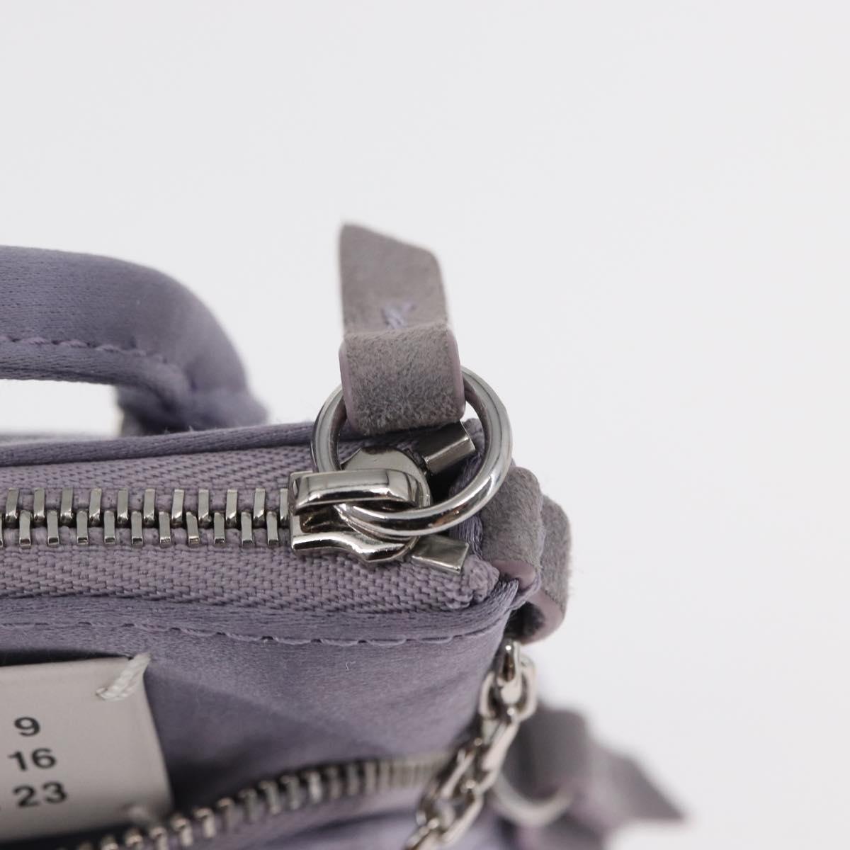 Maison Margiela 5AC Shoulder Bag Satin Purple Silver Auth 154204M