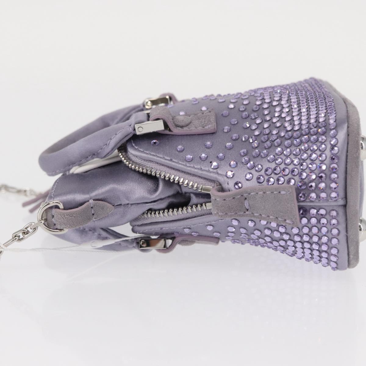 Maison Margiela 5AC Shoulder Bag Satin Purple Silver Auth 154204M