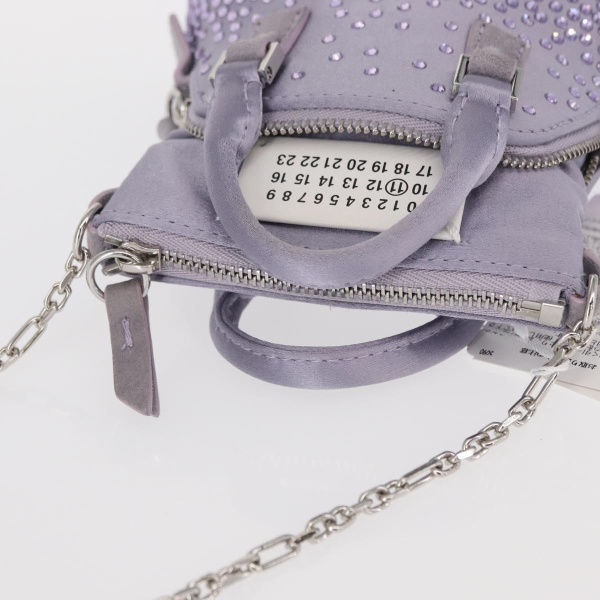 Maison Margiela 5AC Shoulder Bag Satin Purple Silver Auth 154204M