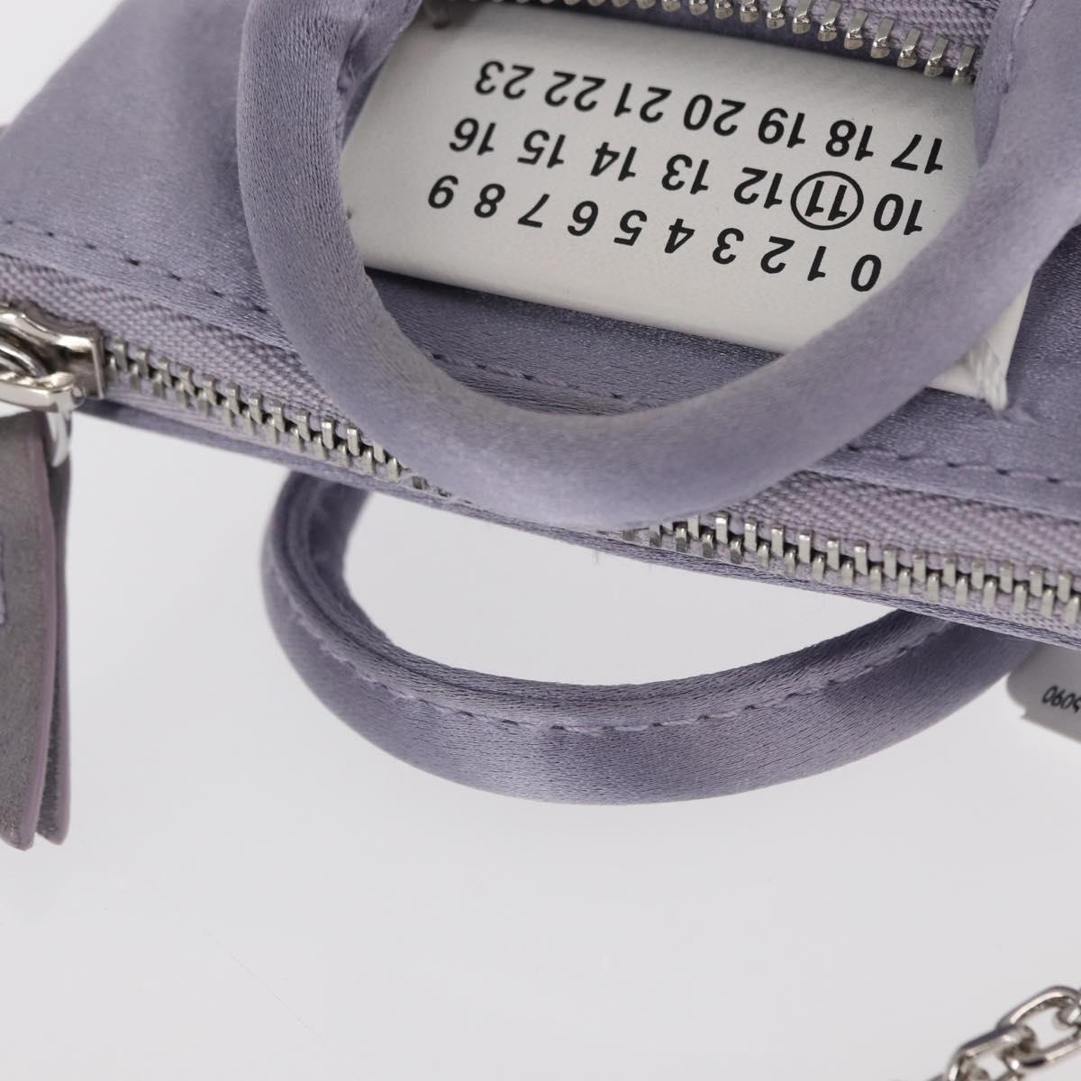 Maison Margiela 5AC Shoulder Bag Satin Purple Silver Auth 154204M