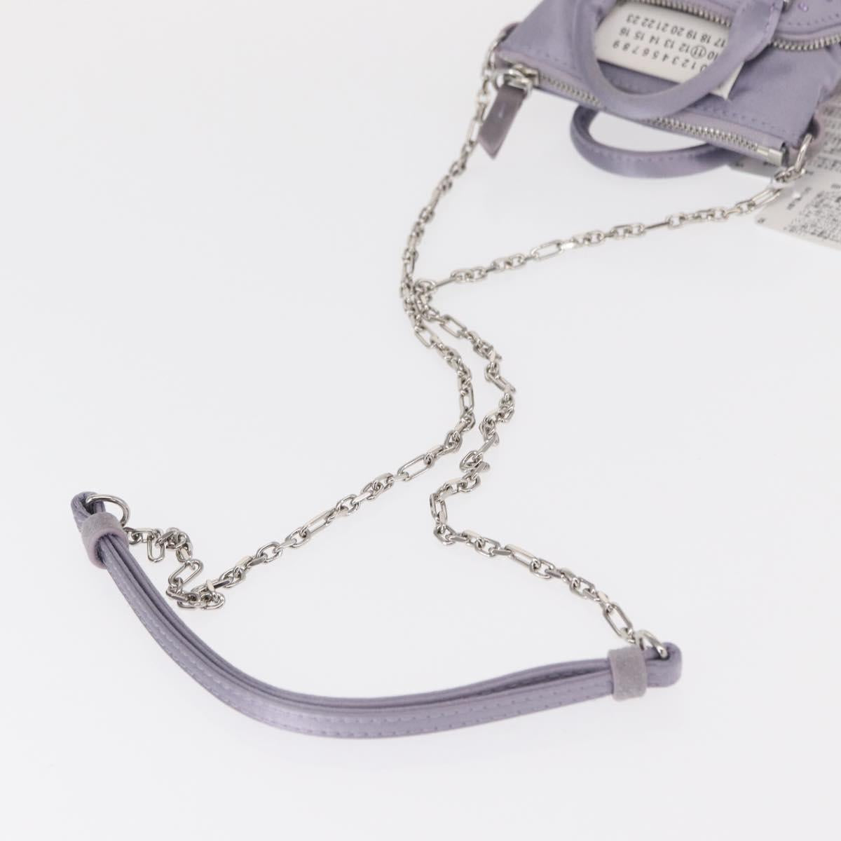 Maison Margiela 5AC Shoulder Bag Satin Purple Silver Auth 154204M