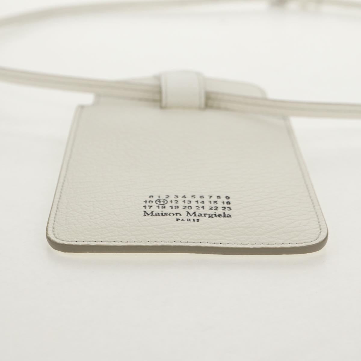 Maison Margiela Smart phone Shoulder Pouch White Silver Auth 154208M