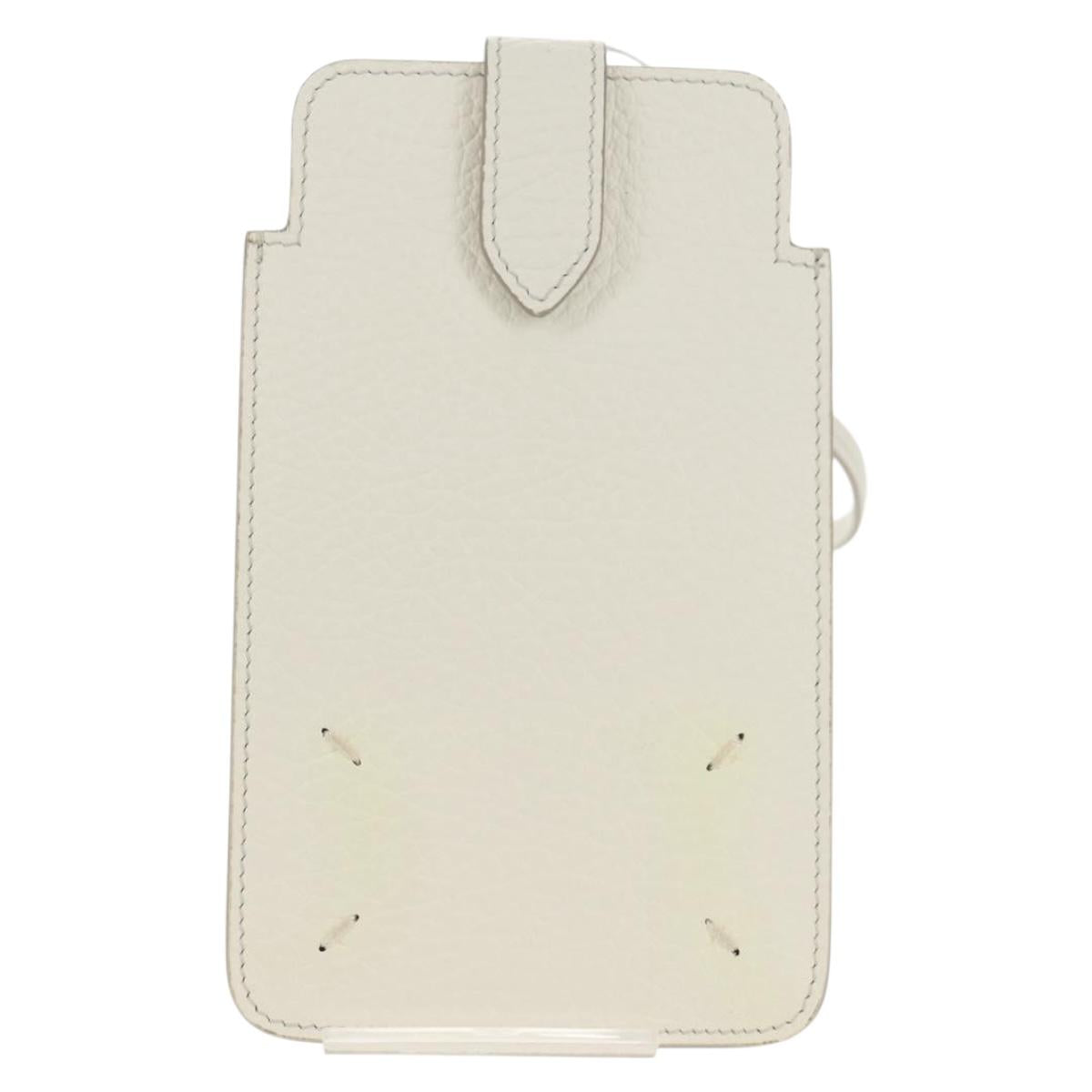Maison Margiela Smart phone Shoulder Pouch White Silver Auth 154208M