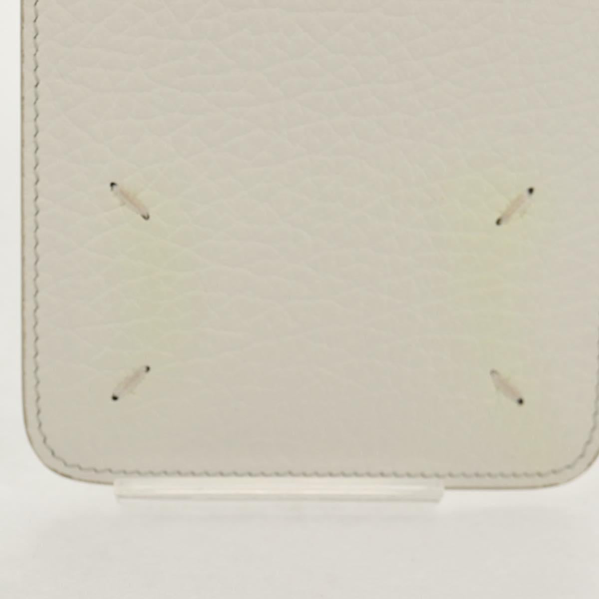 Maison Margiela Smart phone Shoulder Pouch White Silver Auth 154208M