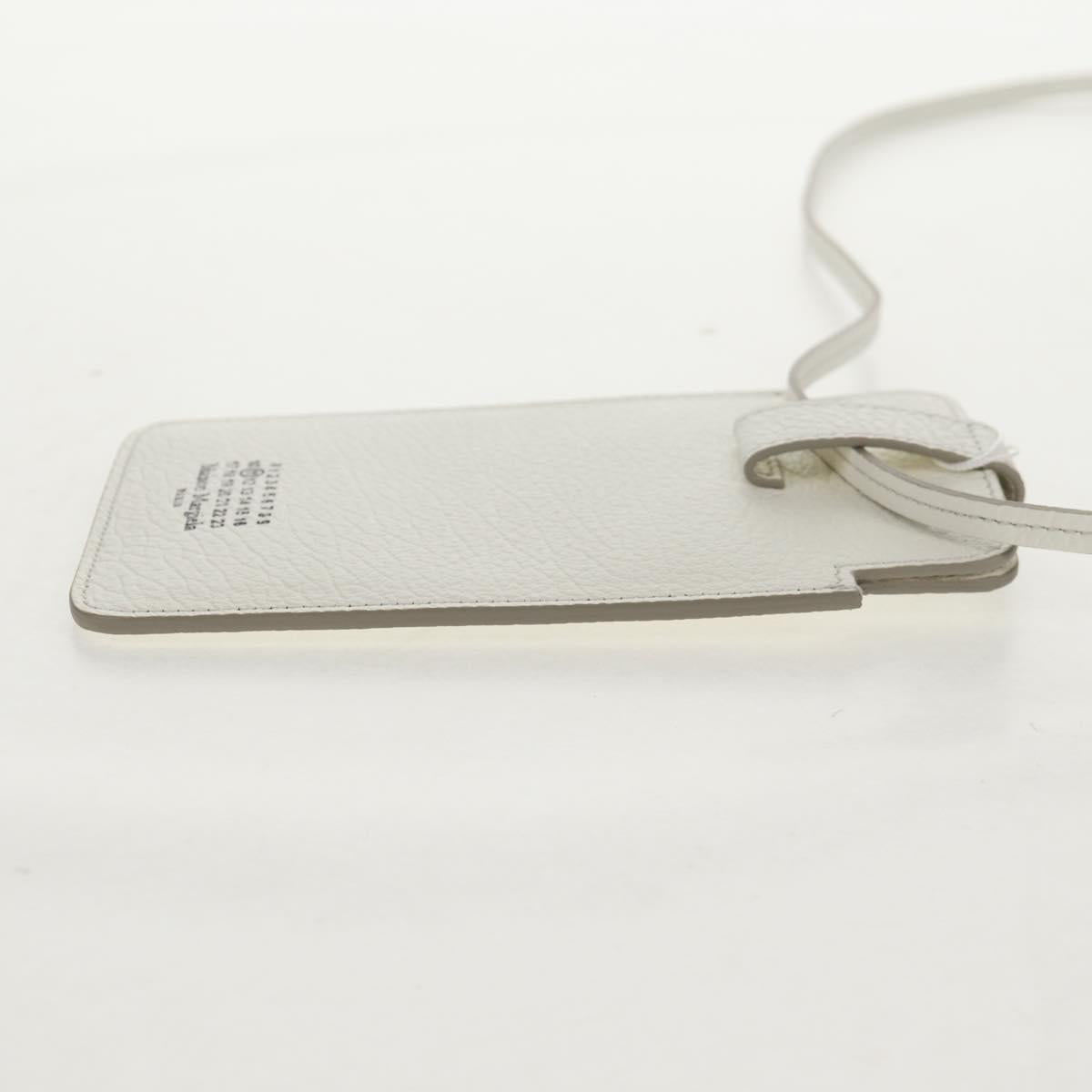 Maison Margiela Smart phone Shoulder Pouch White Silver Auth 154208M