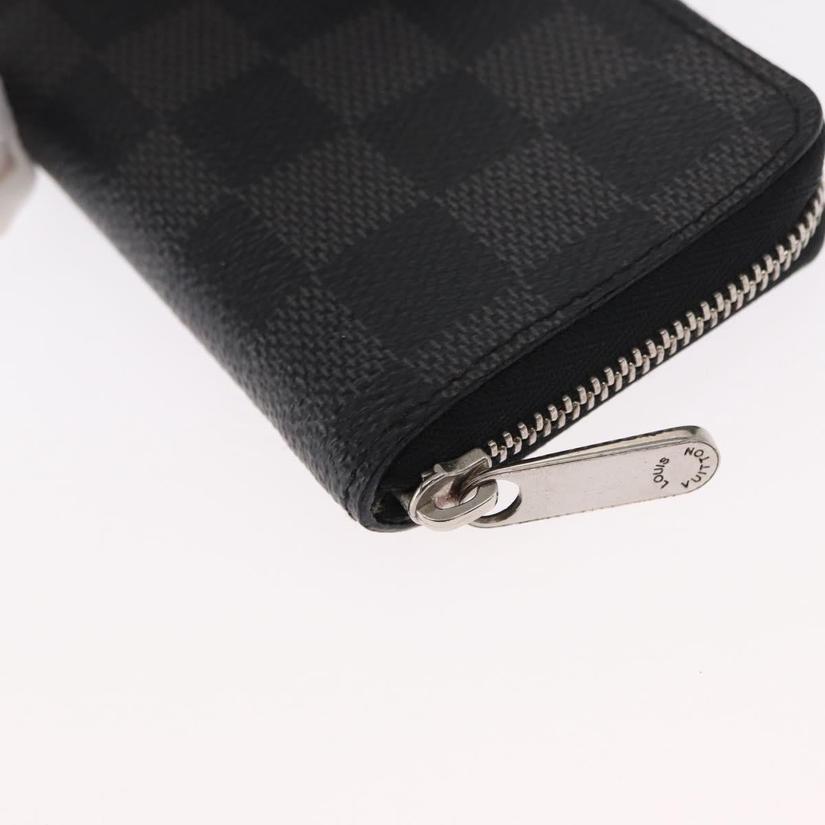 LOUIS VUITTON Damier Graphite Zippy Coin Purse Coin Purse N63076 LV Auth 154209