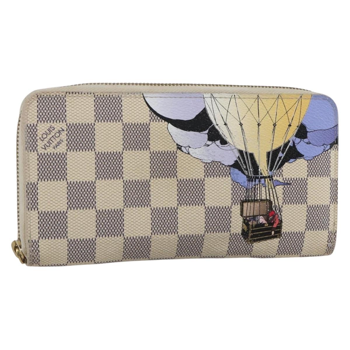LOUIS VUITTON Damier Azur Illustre balloon Zippy Wallet N63006 LV Auth 154213