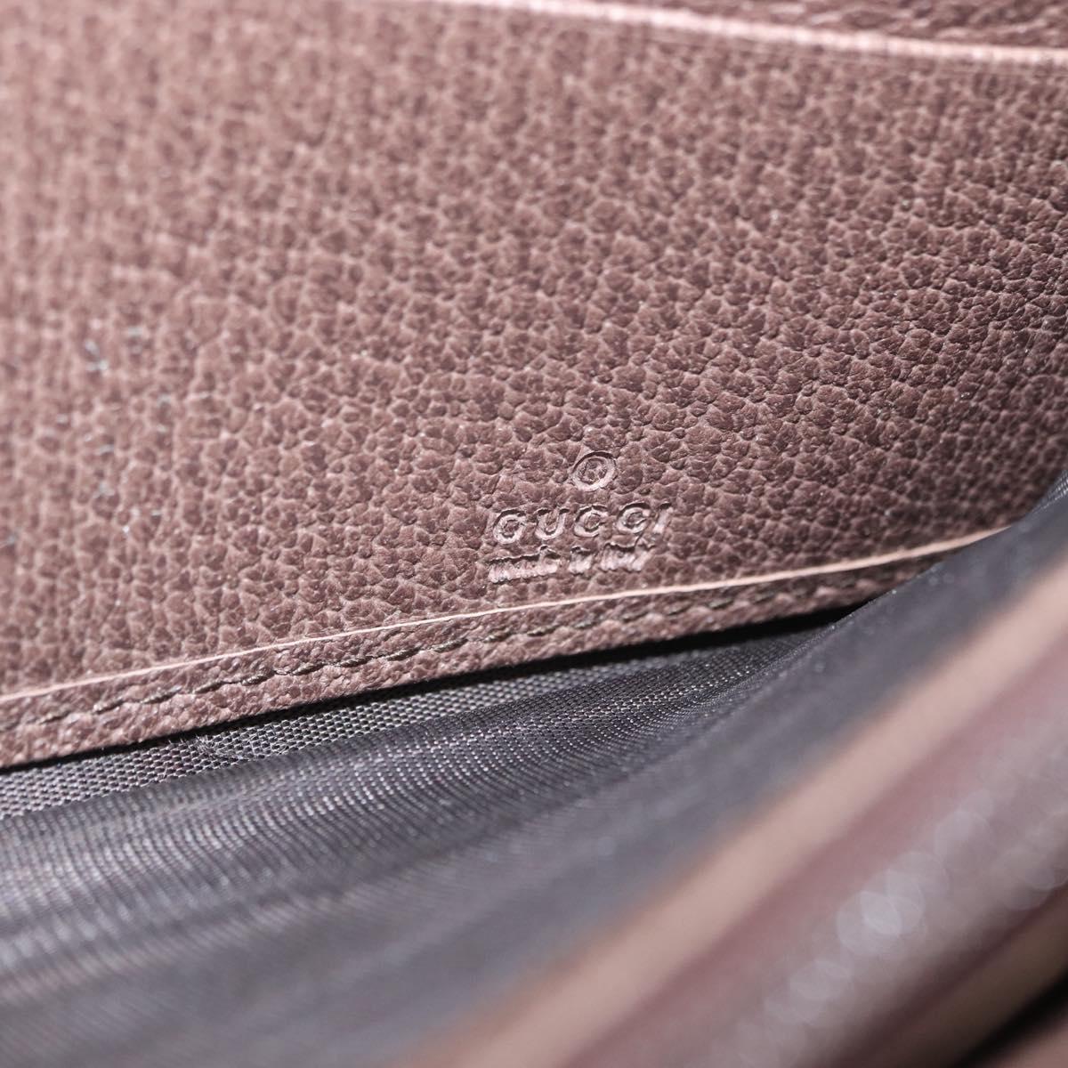 GUCCI GG Supreme Web Sherry Line Long Wallet PVC Beige Red 523153 Auth 154216