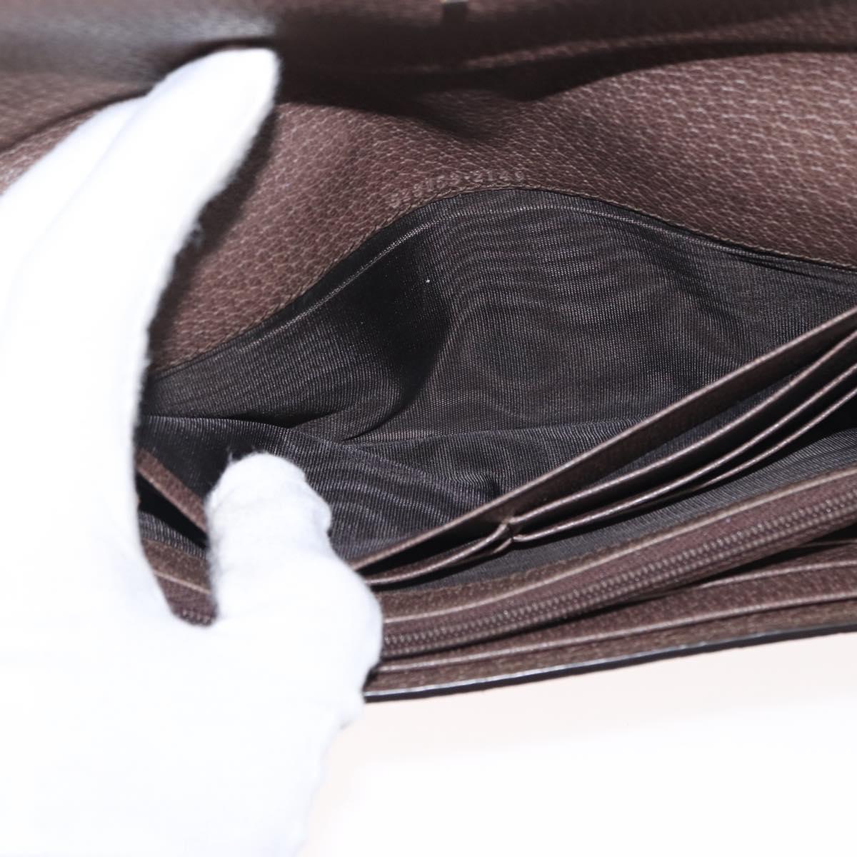 GUCCI GG Supreme Web Sherry Line Long Wallet PVC Beige Red 523153 Auth 154216