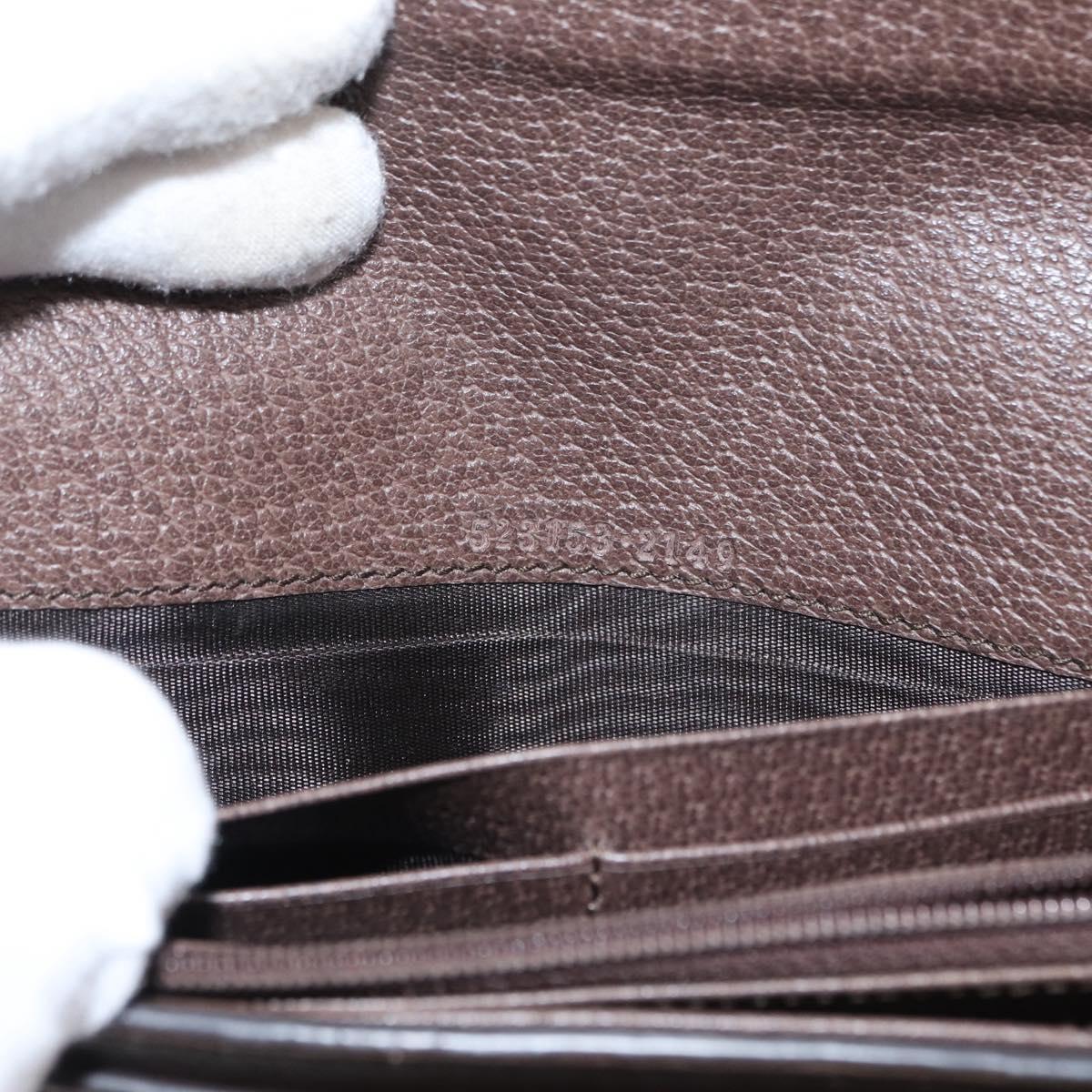 GUCCI GG Supreme Web Sherry Line Long Wallet PVC Beige Red 523153 Auth 154216