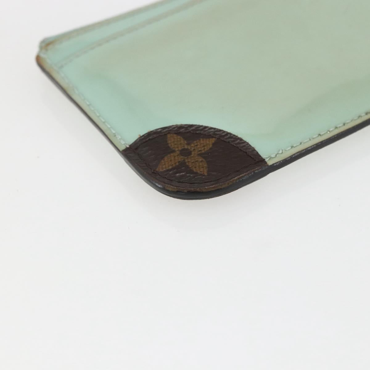 LOUIS VUITTON Vernis Miroir Pochette Cles Purse Mint Green M63854 LV Auth 154221