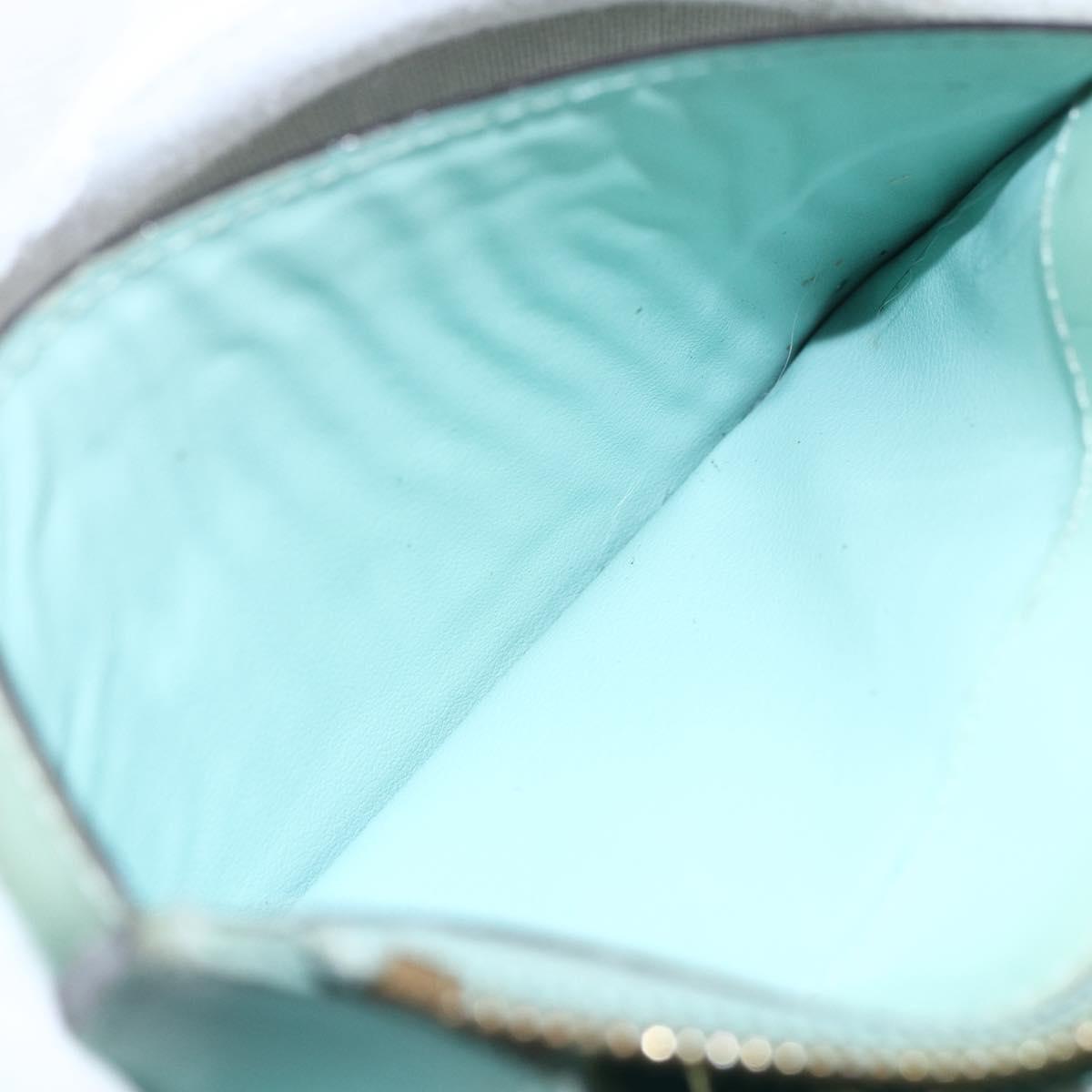 LOUIS VUITTON Vernis Miroir Pochette Cles Purse Mint Green M63854 LV Auth 154221