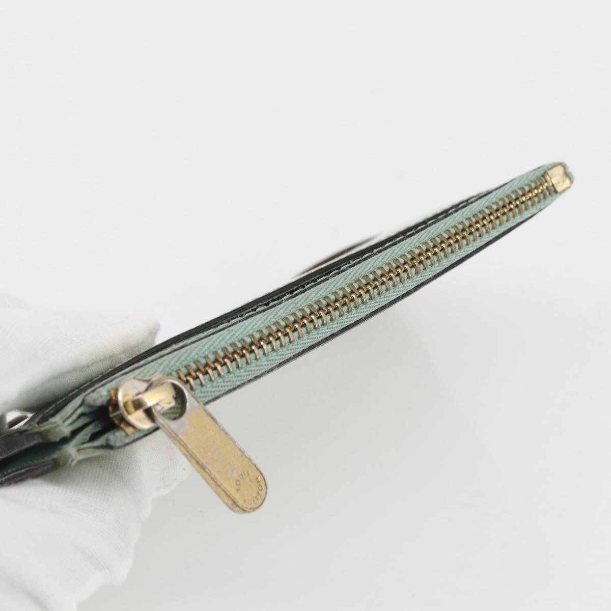 LOUIS VUITTON Vernis Miroir Pochette Cles Purse Mint Green M63854 LV Auth 154221