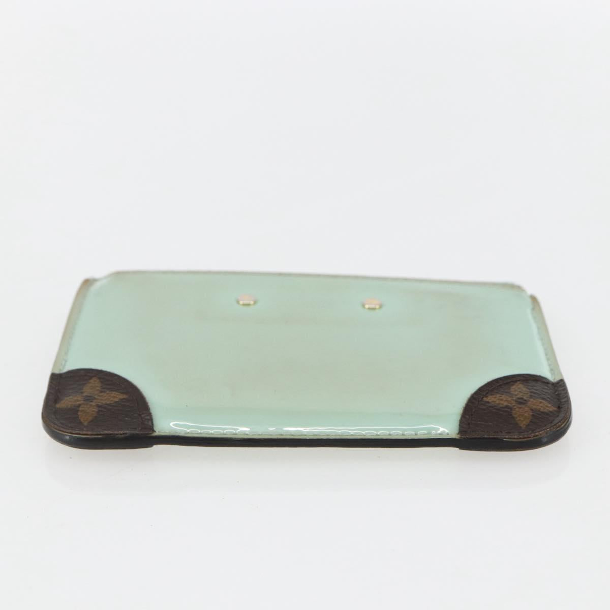 LOUIS VUITTON Vernis Miroir Pochette Cles Purse Mint Green M63854 LV Auth 154221