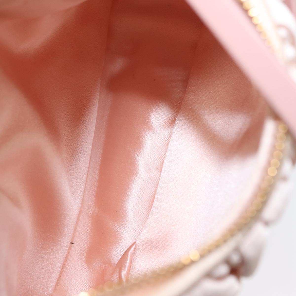Miu Miu Matelasse Wonder Hand Bag Satin Pink Gold 5BC125 Auth 154226SM
