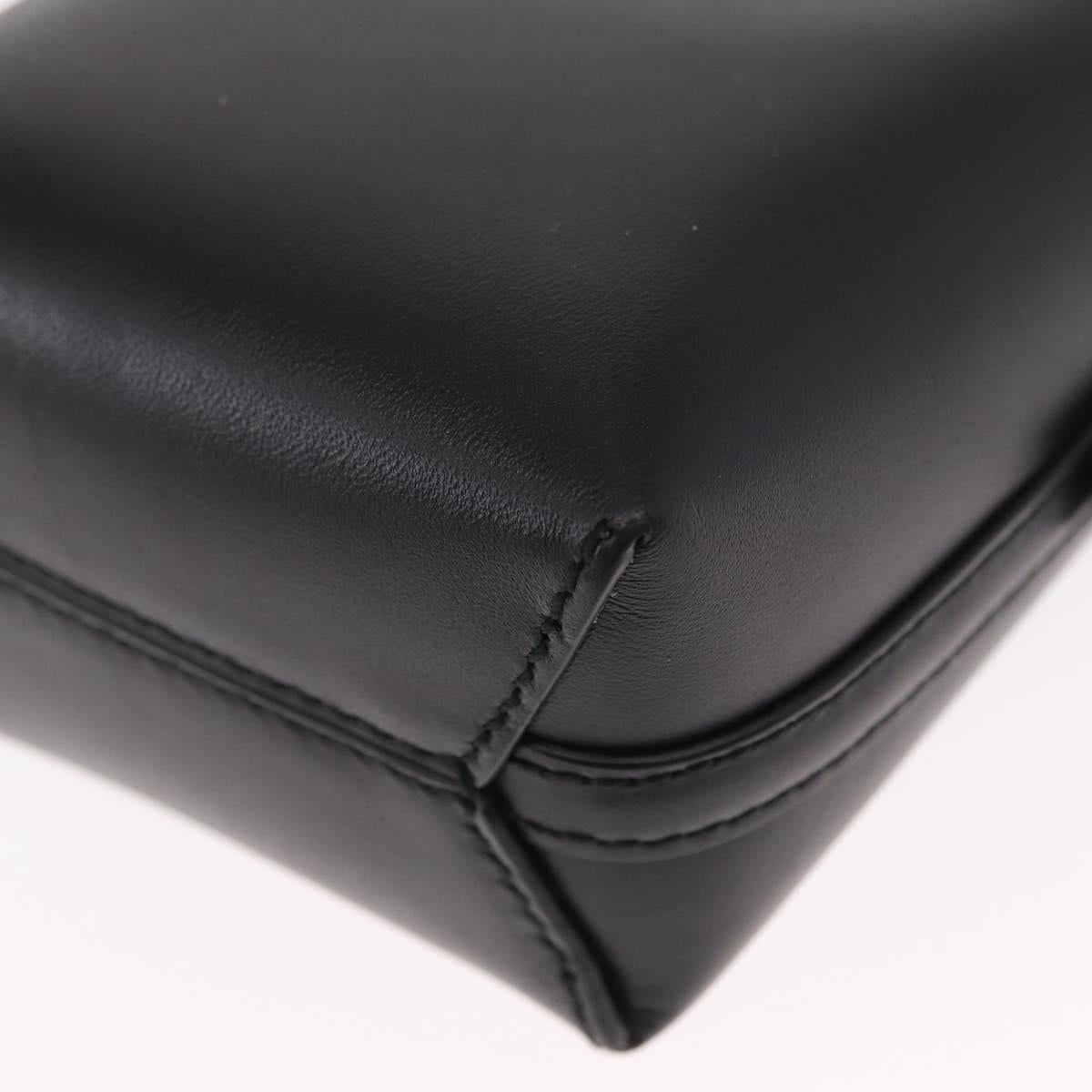 SAINT LAURENT Micro Hand Bag Leather Black Gold Auth 154229SM