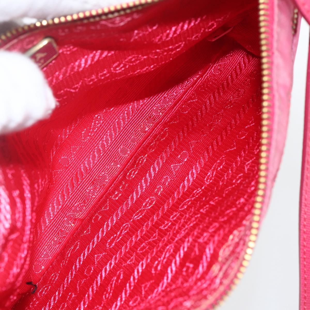 PRADA Shoulder Bag Nylon Pink Gold Auth 154238