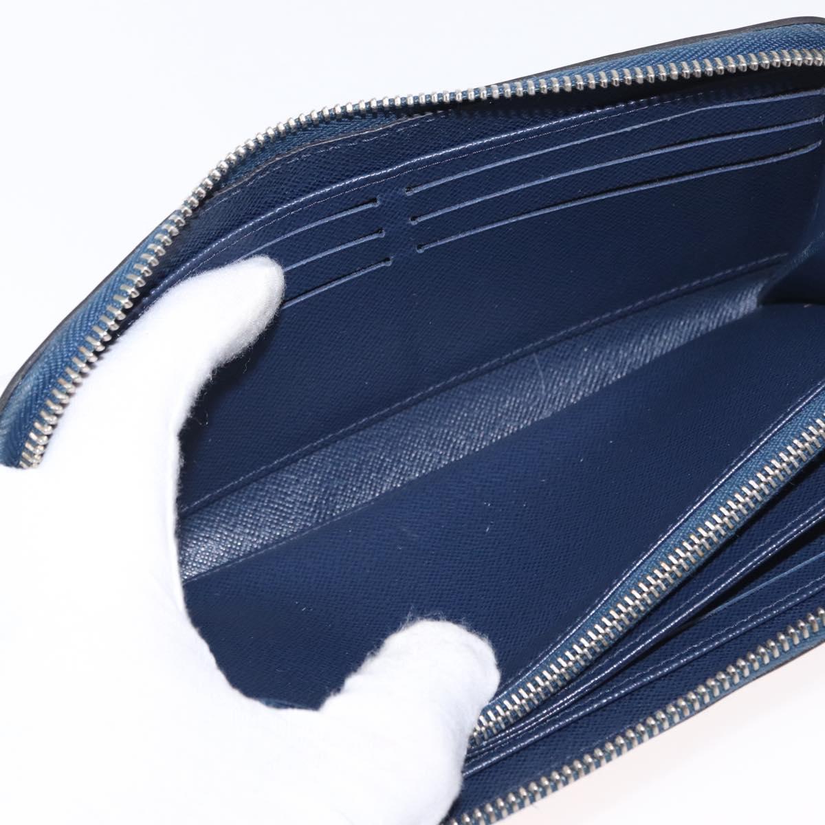 LOUIS VUITTON Epi Zippy Wallet Long Wallet Blue M61873 LV Auth 154243