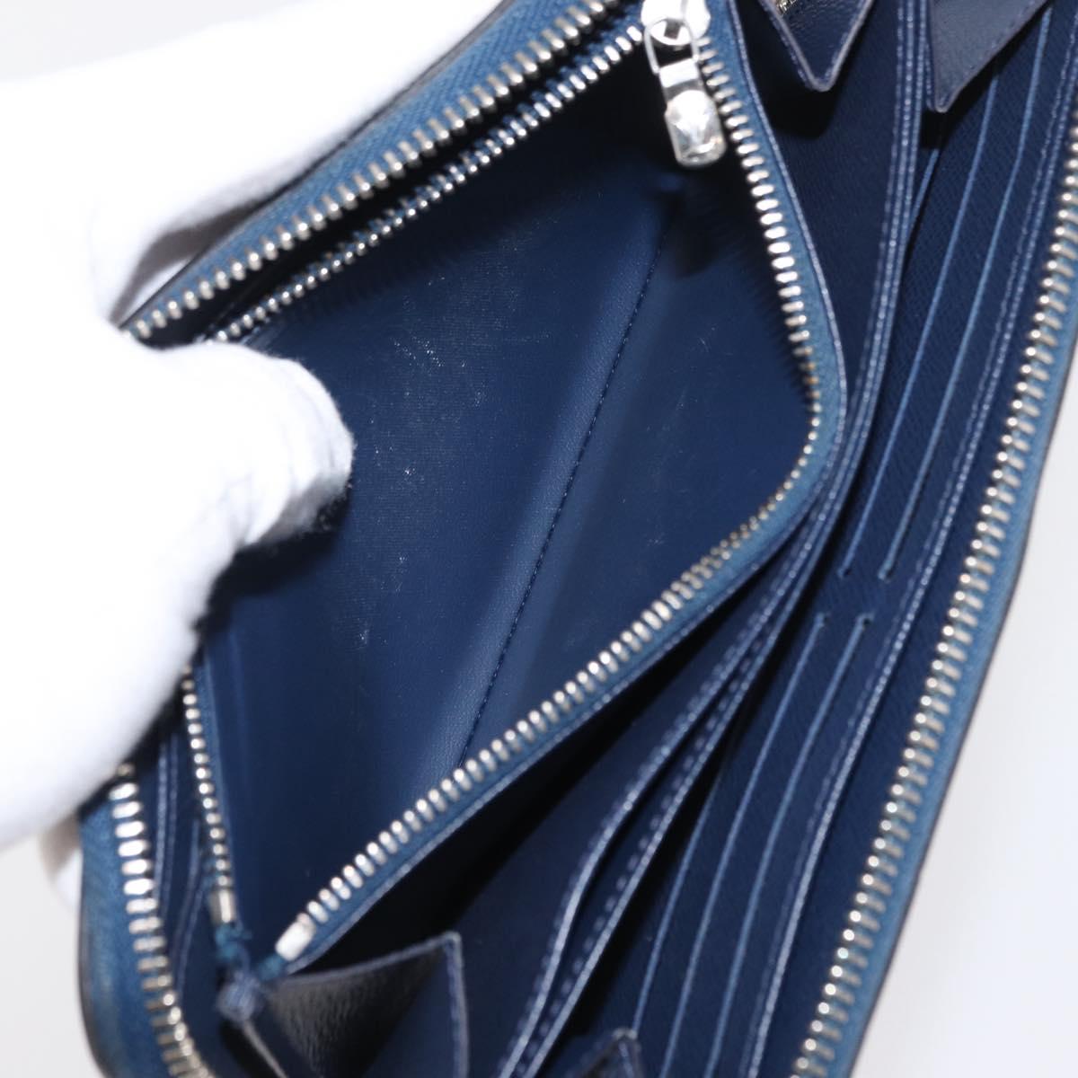 LOUIS VUITTON Epi Zippy Wallet Long Wallet Blue M61873 LV Auth 154243