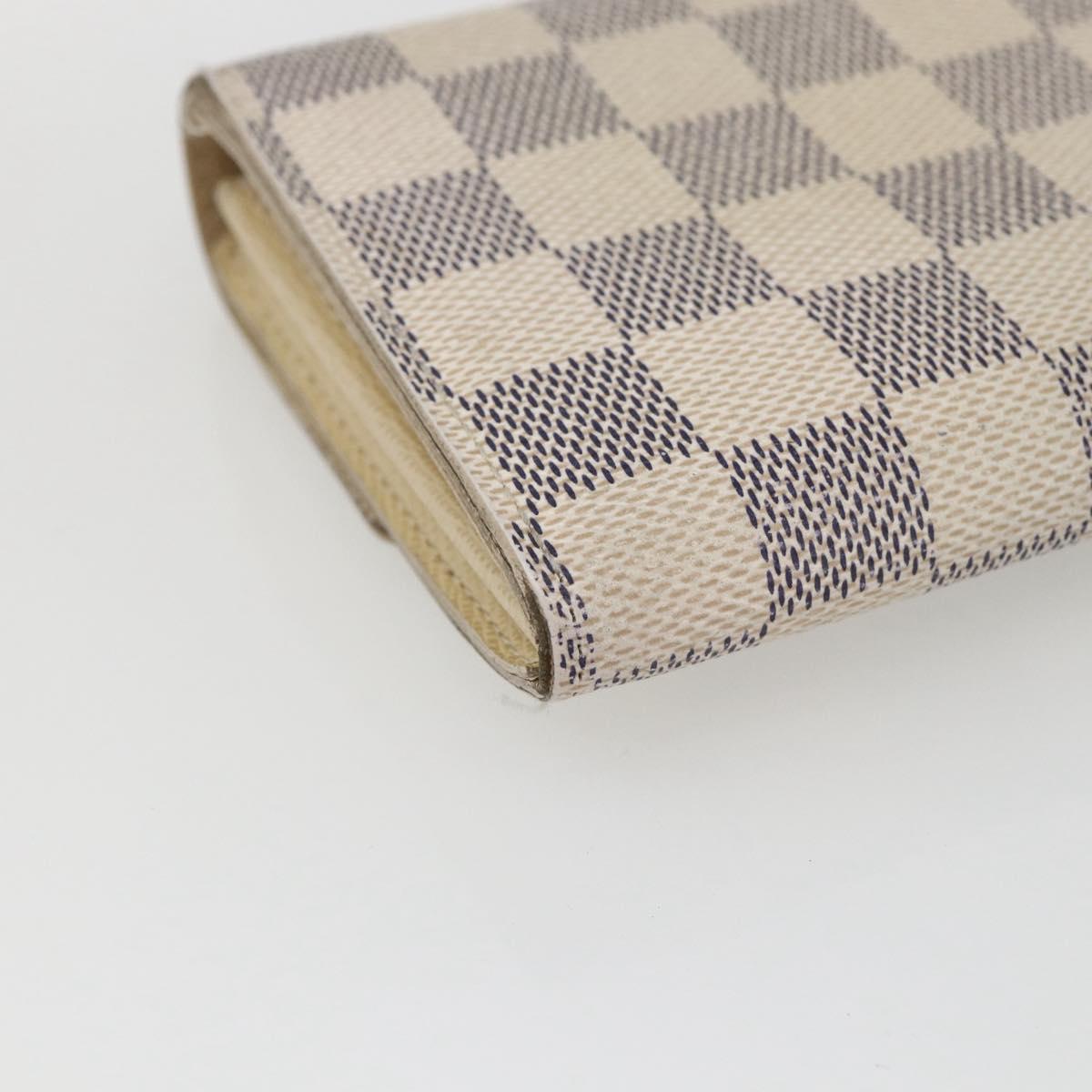 LOUIS VUITTON Damier Azur Portefeuille Sarah Long Wallet N61735 LV Auth 154245A
