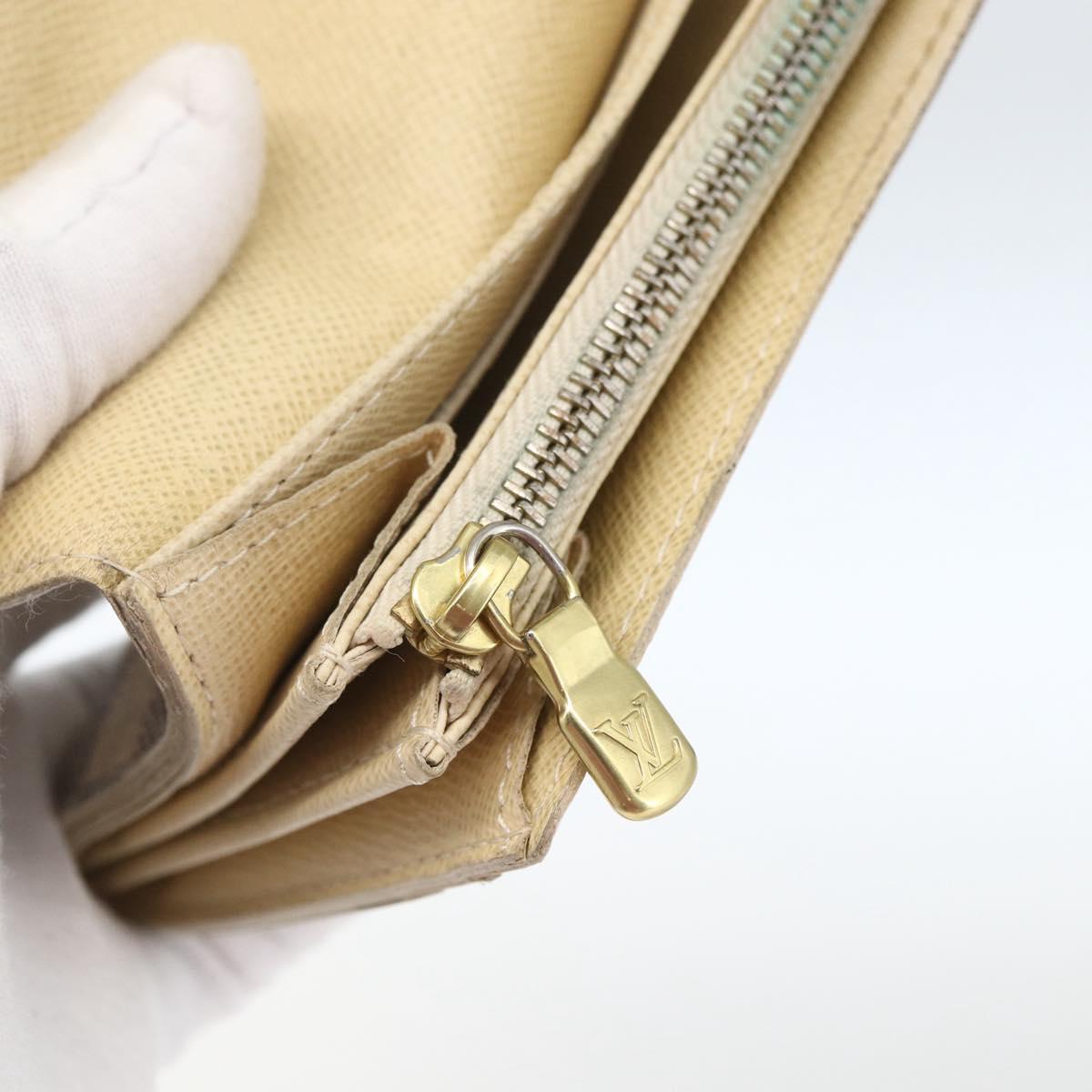 LOUIS VUITTON Damier Azur Portefeuille Sarah Long Wallet N61735 LV Auth 154245A